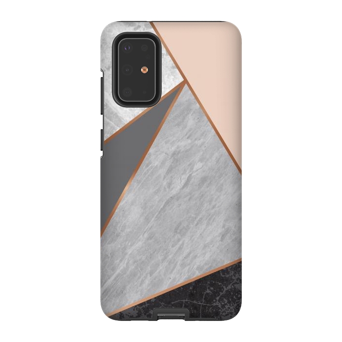 Galaxy S20 Plus StrongFit Modern Geometric Minimalist with Marble Texture by ArtsCase