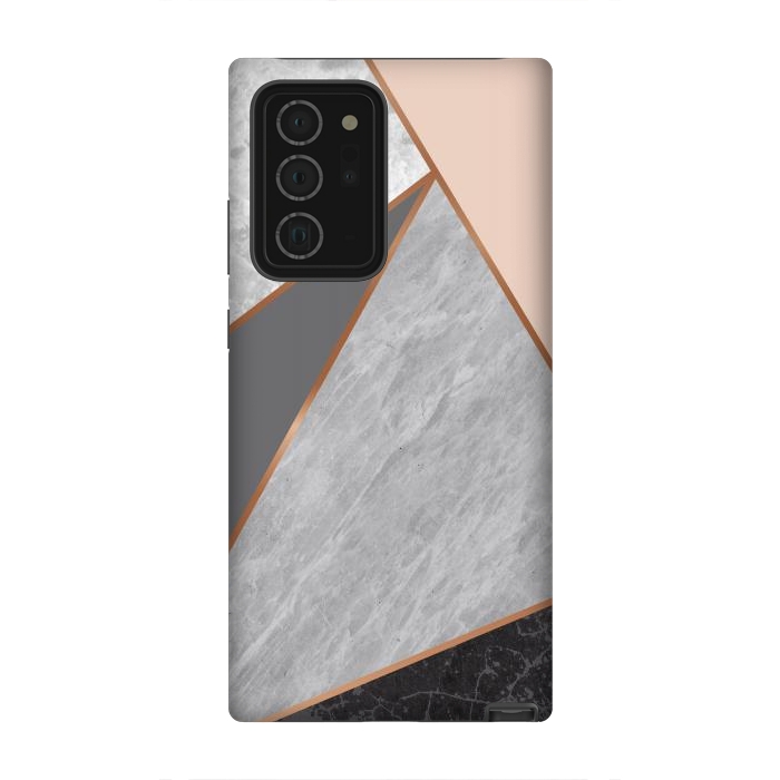 Galaxy Note 20 Ultra StrongFit Modern Geometric Minimalist with Marble Texture by ArtsCase