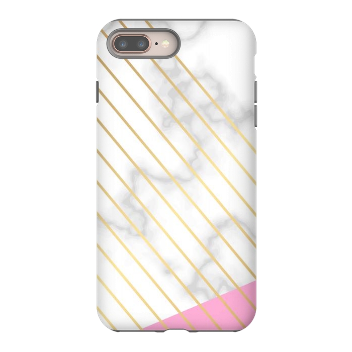 iPhone 8 plus StrongFit Modern Marble Design Pink and Gray by ArtsCase