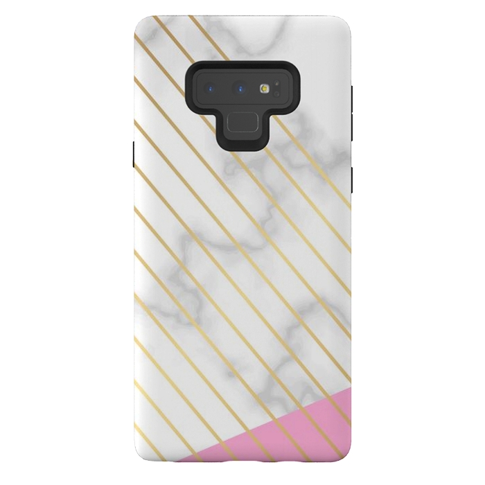 Galaxy Note 9 StrongFit Modern Marble Design Pink and Gray by ArtsCase