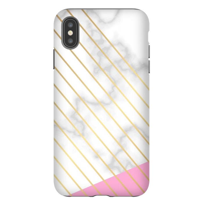 iPhone Xs Max StrongFit Modern Marble Design Pink and Gray by ArtsCase