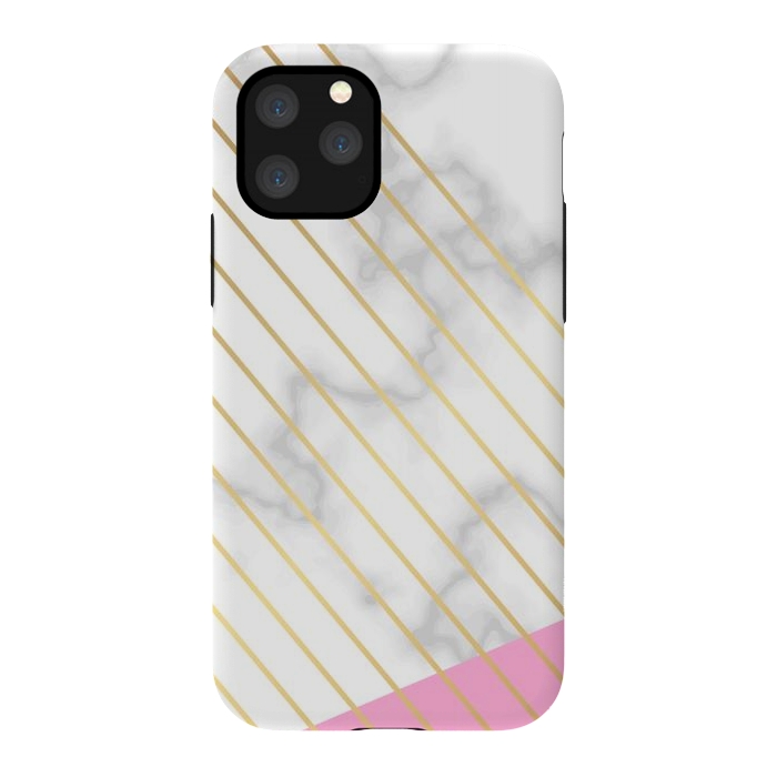 iPhone 11 Pro StrongFit Modern Marble Design Pink and Gray by ArtsCase