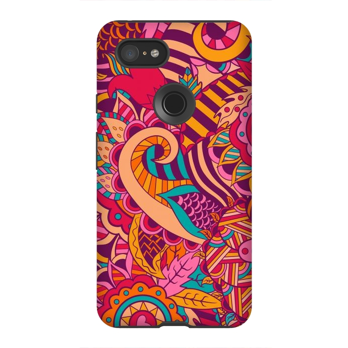 Pixel 3XL StrongFit Modern Paisley ART by ArtsCase