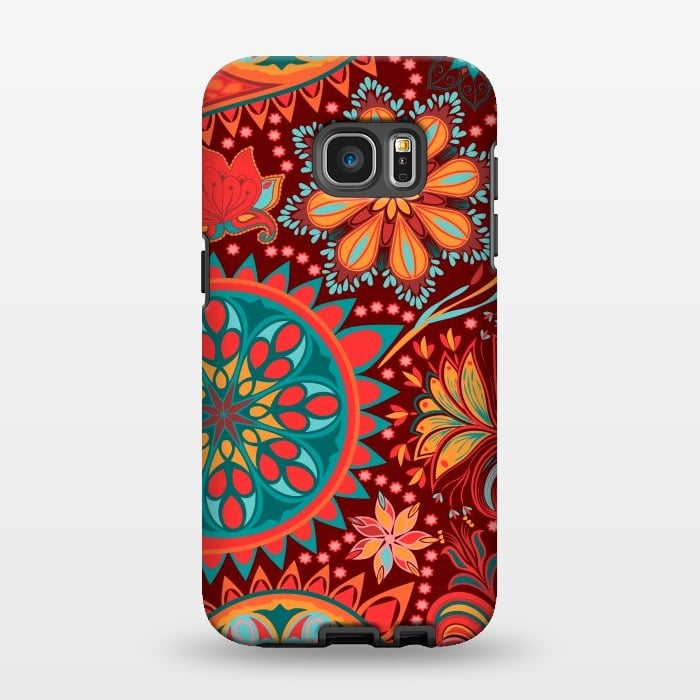 Galaxy S7 EDGE StrongFit Paisley Vintage Floral Motif Ethnic Seamless Background by ArtsCase