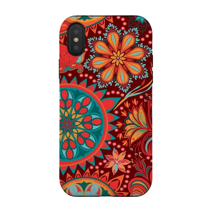iPhone Xs / X StrongFit Paisley Vintage Floral Motif Ethnic Seamless Background by ArtsCase