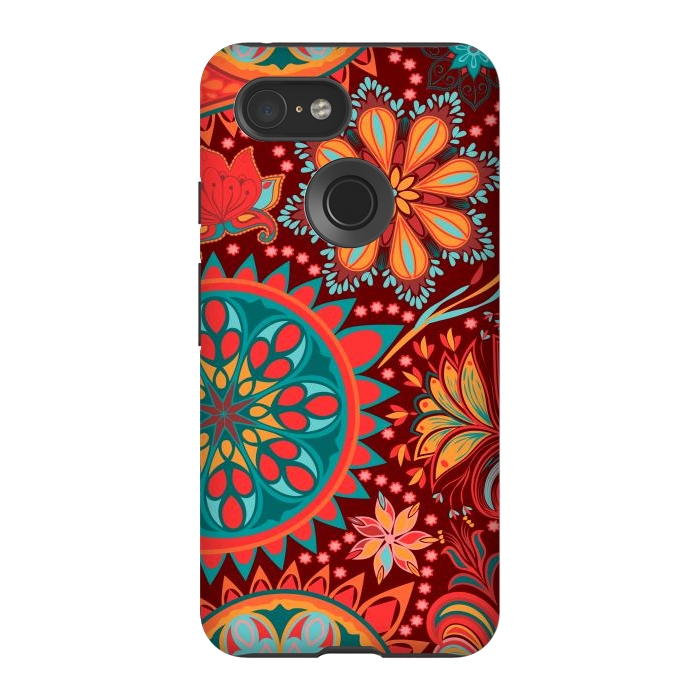 Pixel 3 StrongFit Paisley Vintage Floral Motif Ethnic Seamless Background by ArtsCase