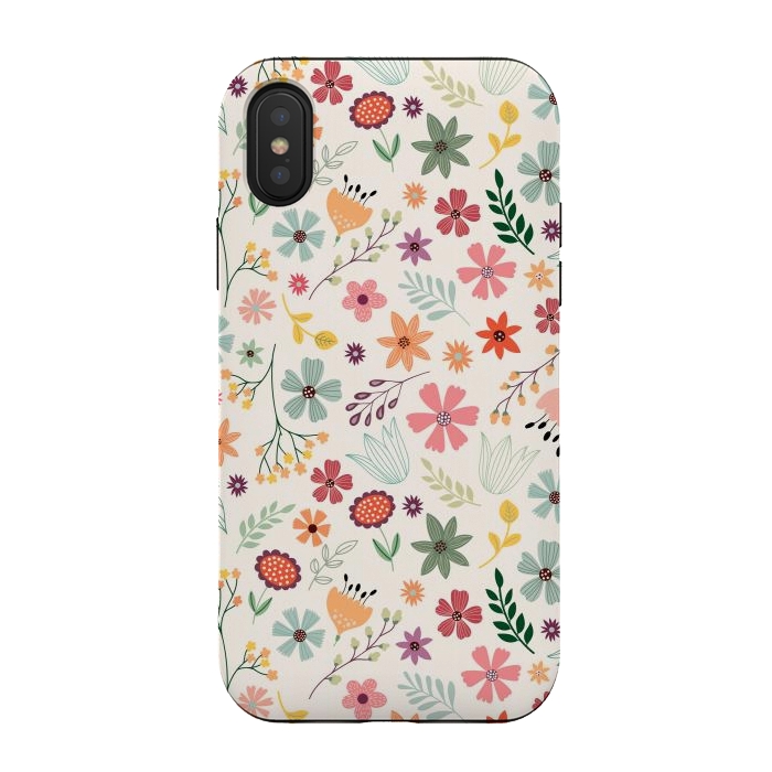 iPhone Xs / X StrongFit Pretty Flowers Pattern Design XIII by ArtsCase