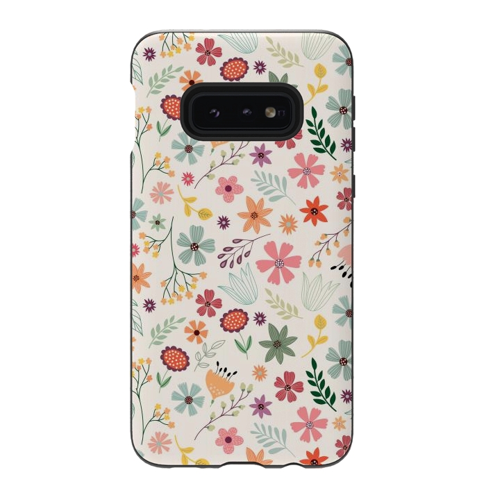 Galaxy S10e StrongFit Pretty Flowers Pattern Design XIII by ArtsCase