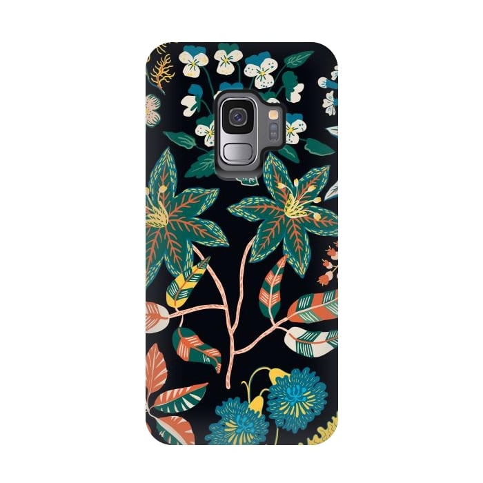 Galaxy S9 StrongFit Randomly Scattered Botanical Motifs by ArtsCase