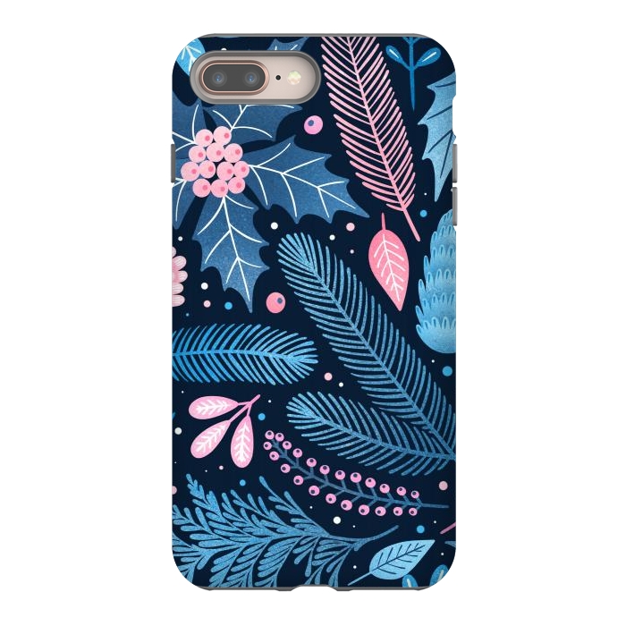 iPhone 7 plus StrongFit Seamless Christmas Pattern with Winter Plants. by ArtsCase