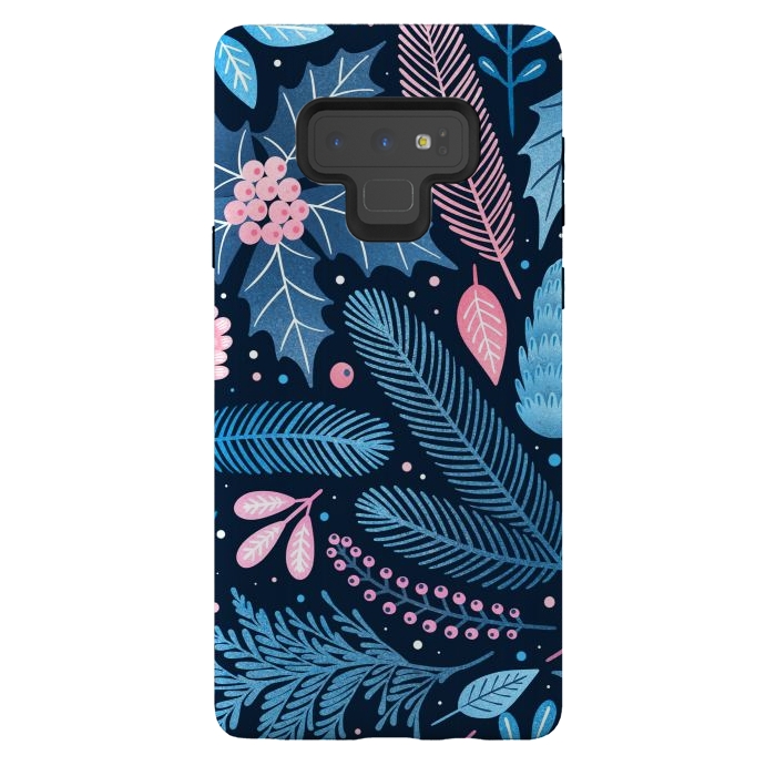 Galaxy Note 9 StrongFit Seamless Christmas Pattern with Winter Plants. by ArtsCase