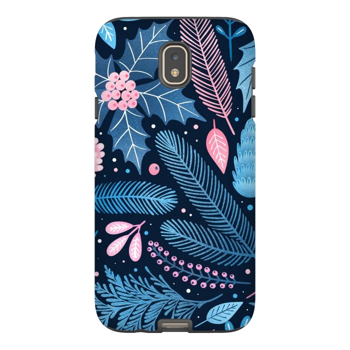 Galaxy J7 StrongFit Seamless Christmas Pattern with Winter Plants. by ArtsCase
