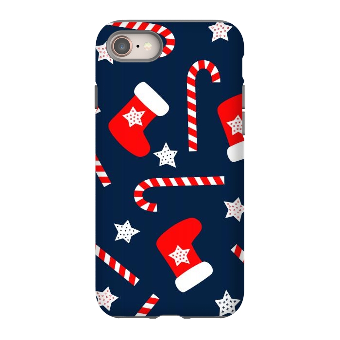 iPhone SE StrongFit Seamless Christmas Pattern with Xmas Socks by ArtsCase