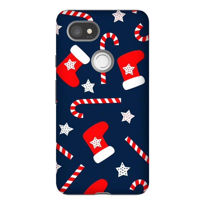 Pixel 2XL StrongFit Seamless Christmas Pattern with Xmas Socks by ArtsCase