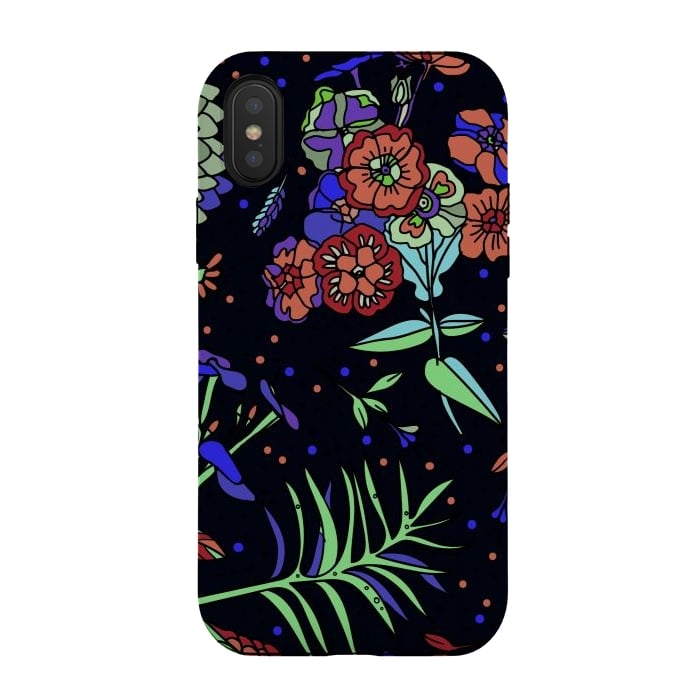 iPhone Xs / X StrongFit Seamless Floral Pattern 333 by ArtsCase