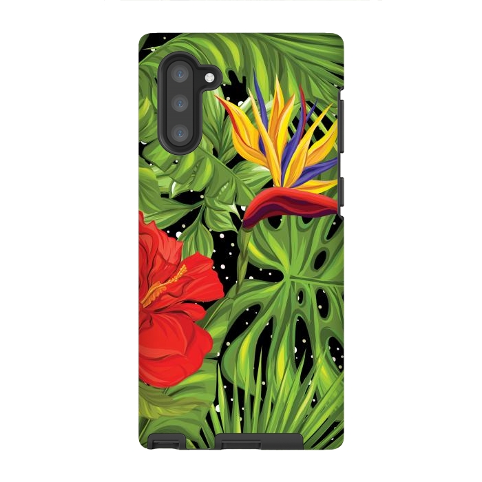 Galaxy Note 10 StrongFit Seamless Pattern Background with Tropical Plants Monstera by ArtsCase