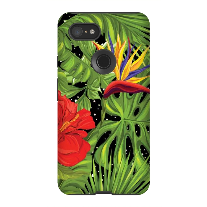 Pixel 3XL StrongFit Seamless Pattern Background with Tropical Plants Monstera by ArtsCase