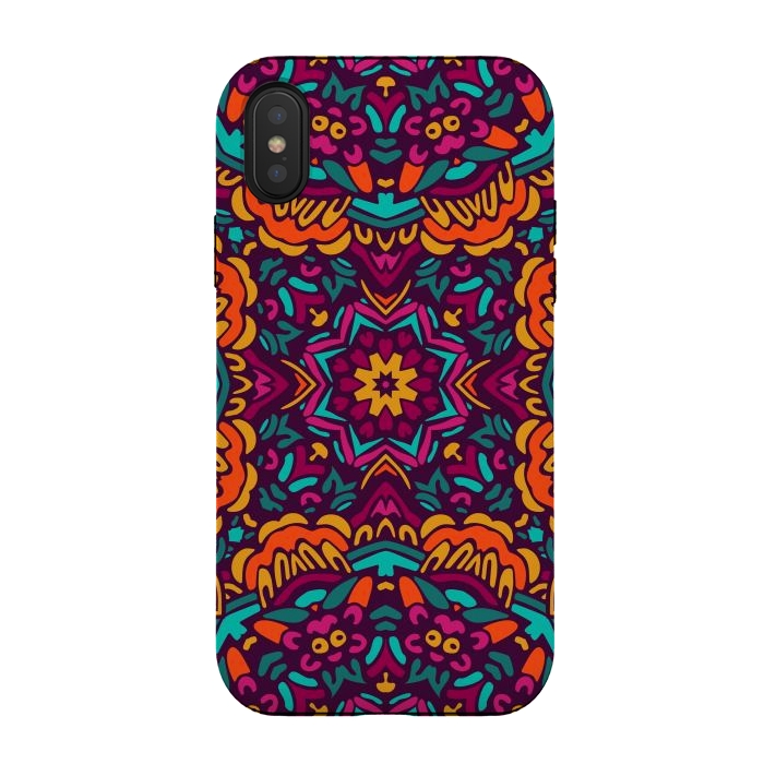 iPhone Xs / X StrongFit Tiled Floral Doodle Design by ArtsCase