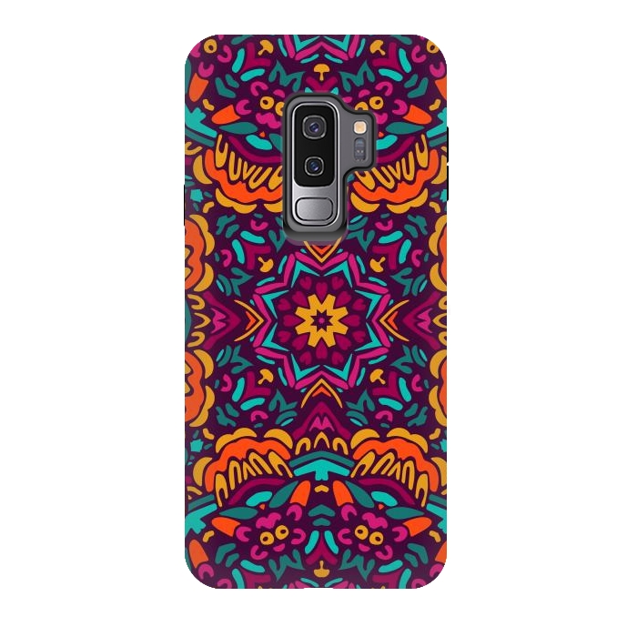 Galaxy S9 plus StrongFit Tiled Floral Doodle Design by ArtsCase