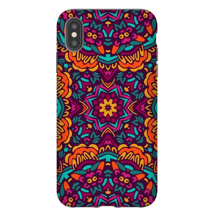 iPhone Xs Max StrongFit Tiled Floral Doodle Design by ArtsCase