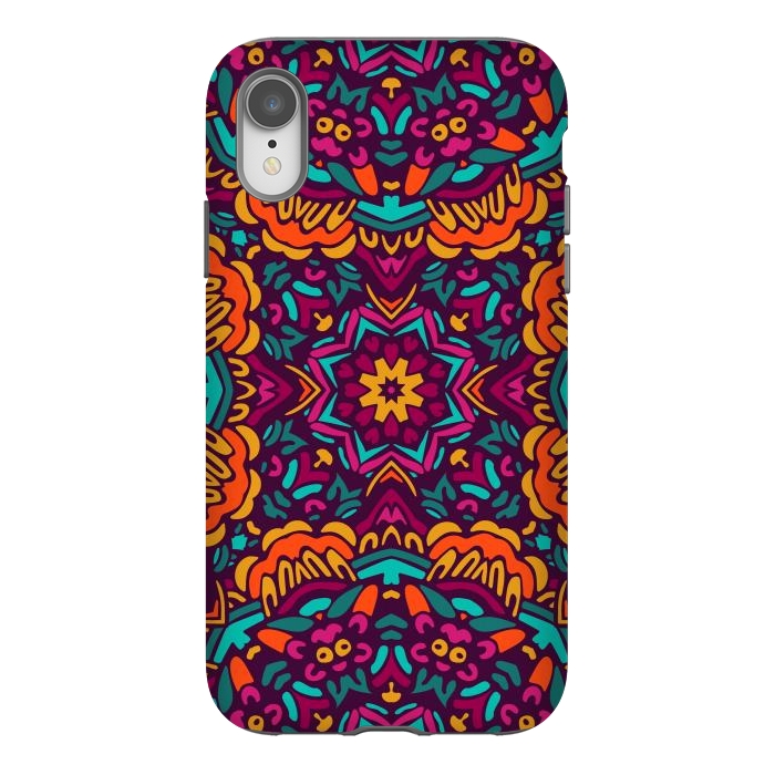 iPhone Xr StrongFit Tiled Floral Doodle Design by ArtsCase