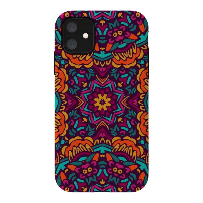 iPhone 11 StrongFit Tiled Floral Doodle Design by ArtsCase