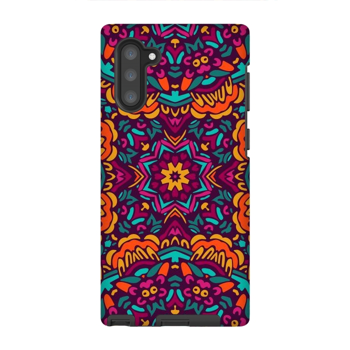 Galaxy Note 10 StrongFit Tiled Floral Doodle Design by ArtsCase