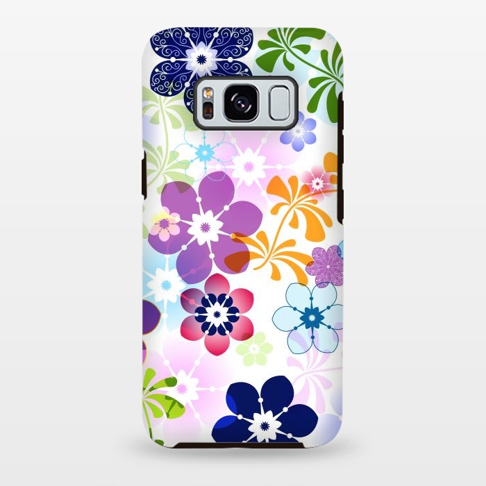 Galaxy S8 plus StrongFit Spring Colorful Seamless Floral Pattern with Transparent Flowers I by ArtsCase