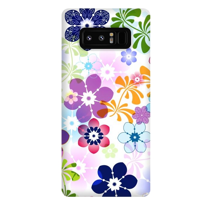 Galaxy Note 8 StrongFit Spring Colorful Seamless Floral Pattern with Transparent Flowers I by ArtsCase