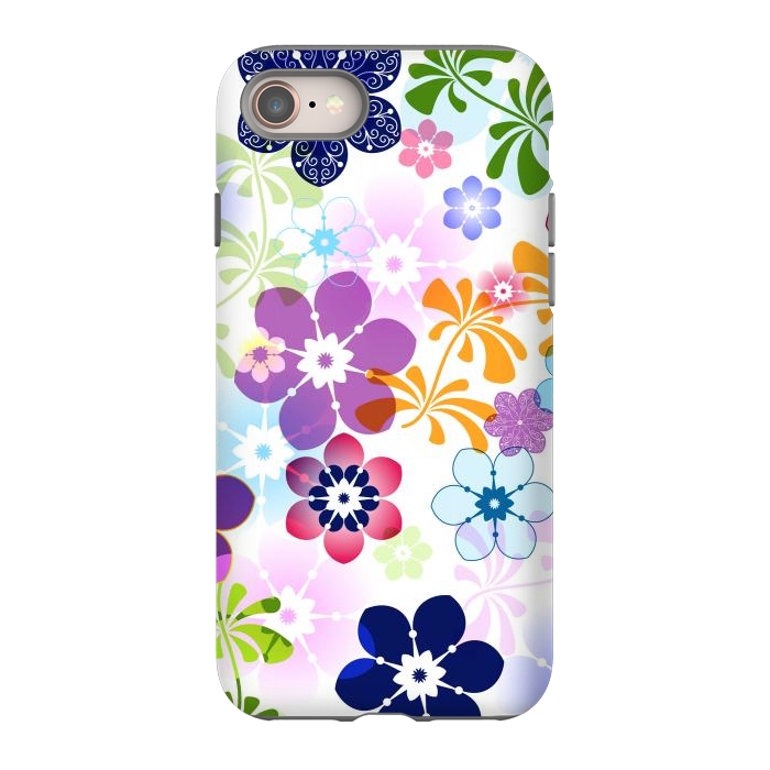 iPhone 8 StrongFit Spring Colorful Seamless Floral Pattern with Transparent Flowers I by ArtsCase