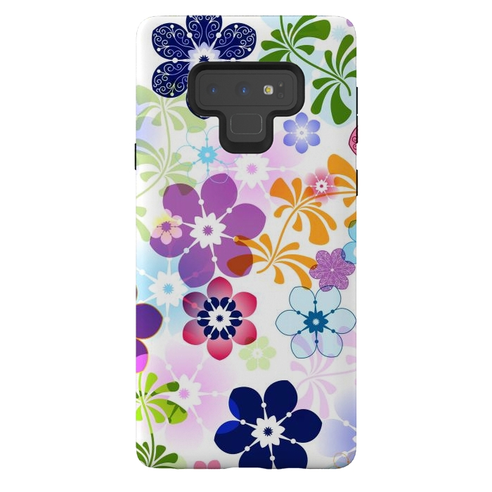 Galaxy Note 9 StrongFit Spring Colorful Seamless Floral Pattern with Transparent Flowers I by ArtsCase