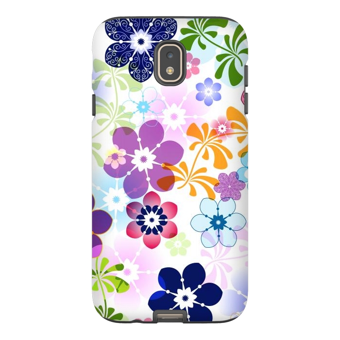 Galaxy J7 StrongFit Spring Colorful Seamless Floral Pattern with Transparent Flowers I by ArtsCase