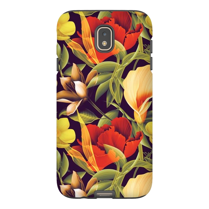 Galaxy J7 StrongFit Seamless Tropical Flower Plant and Leaf Pattern by ArtsCase