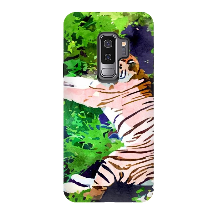 Galaxy S9 plus StrongFit Blush Tiger by Uma Prabhakar Gokhale