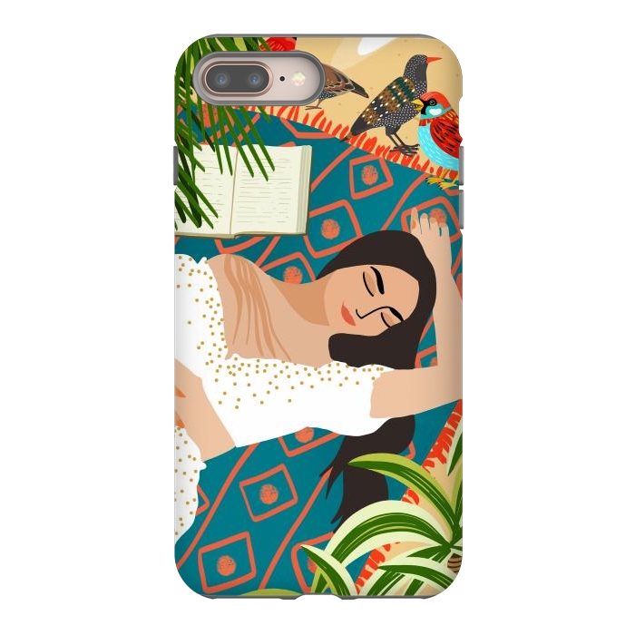 iPhone 7 plus StrongFit Beach. Read. Sleep. | Boho Woman Sea Beachy Travel | Summer Birds Sand Picnic Ocean Vacation by Uma Prabhakar Gokhale