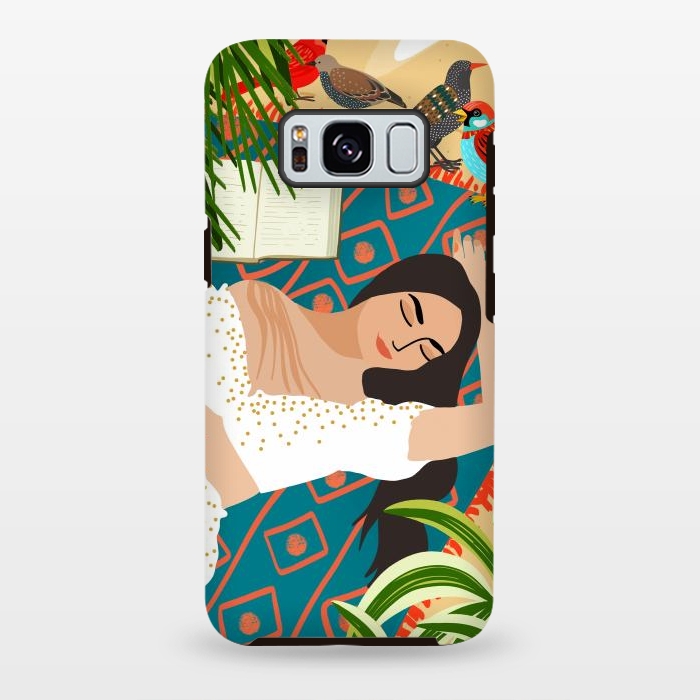 Galaxy S8 plus StrongFit Beach. Read. Sleep. | Boho Woman Sea Beachy Travel | Summer Birds Sand Picnic Ocean Vacation by Uma Prabhakar Gokhale
