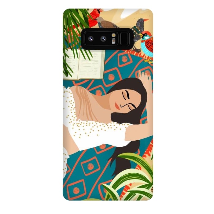 Galaxy Note 8 StrongFit Beach. Read. Sleep. | Boho Woman Sea Beachy Travel | Summer Birds Sand Picnic Ocean Vacation by Uma Prabhakar Gokhale