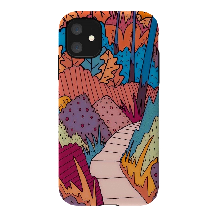 iPhone 11 StrongFit An autumn path by Steve Wade (Swade)