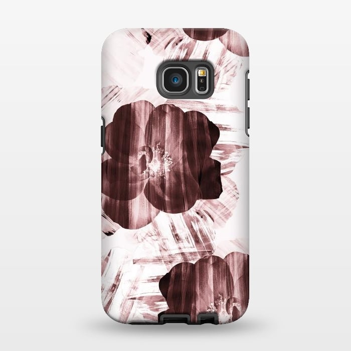 Galaxy S7 EDGE StrongFit Brushed dark pink rose petals by Oana 