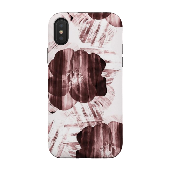 iPhone Xs / X StrongFit Brushed dark pink rose petals by Oana 