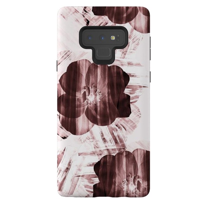 Galaxy Note 9 StrongFit Brushed dark pink rose petals by Oana 