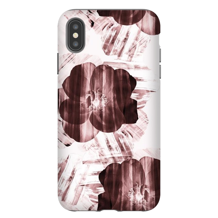 iPhone Xs Max StrongFit Brushed dark pink rose petals by Oana 