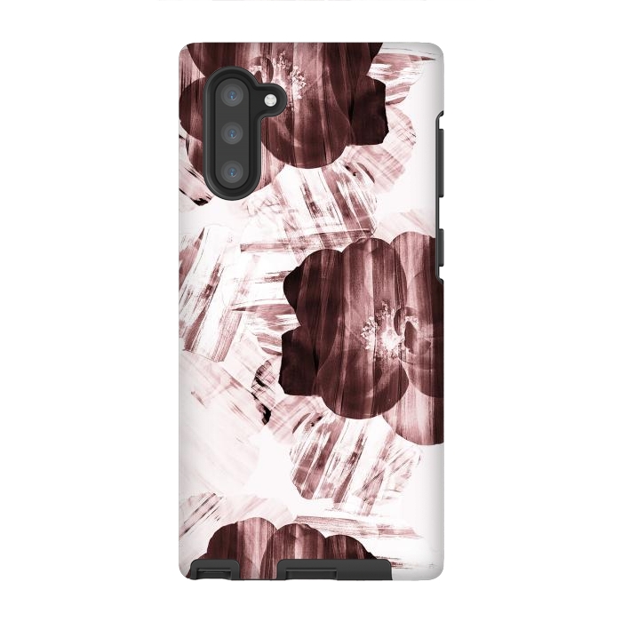 Galaxy Note 10 StrongFit Brushed dark pink rose petals by Oana 