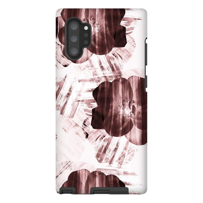 Galaxy Note 10 plus StrongFit Brushed dark pink rose petals by Oana 