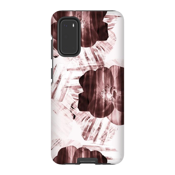 Galaxy S20 StrongFit Brushed dark pink rose petals by Oana 