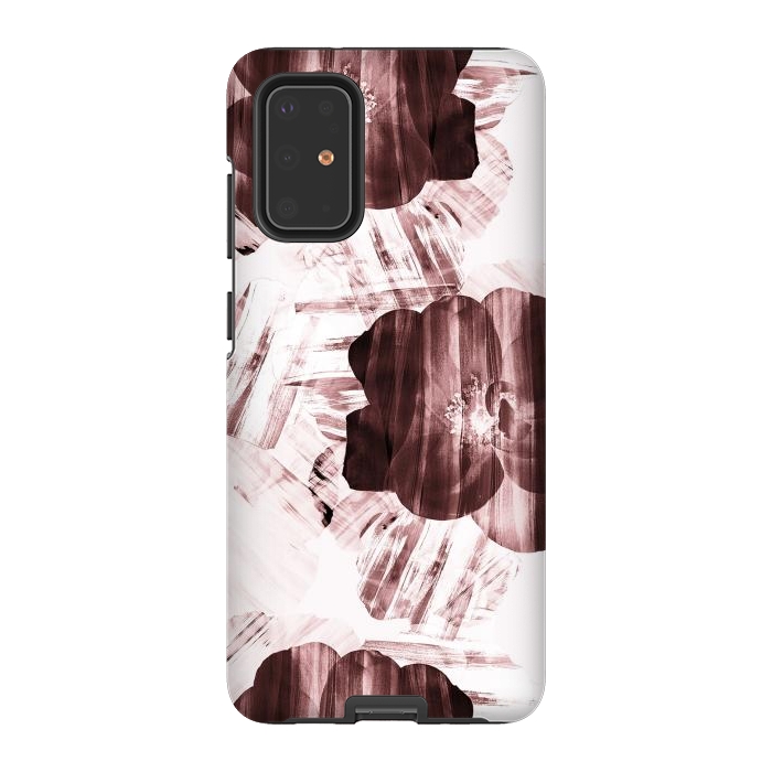 Galaxy S20 Plus StrongFit Brushed dark pink rose petals by Oana 