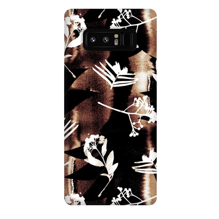 Galaxy Note 8 StrongFit Cyanotype brown painted wild plants pattern by Oana 