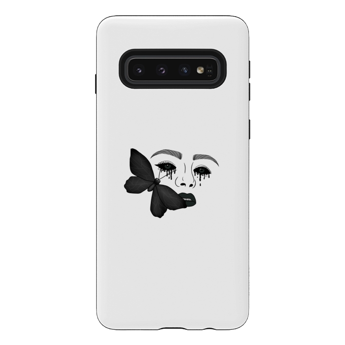 Galaxy S10 StrongFit Black tears by Jms
