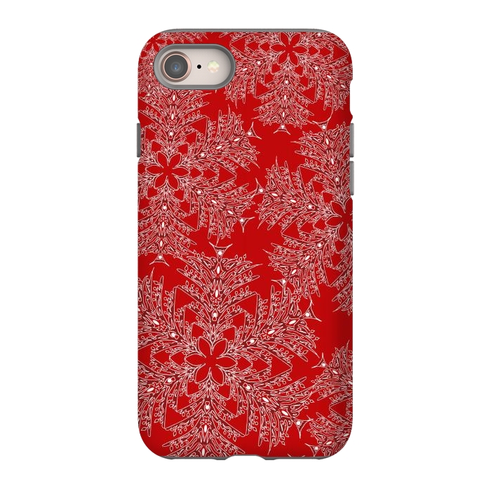 iPhone SE StrongFit Holiday Mandalas (Red/White) by Lotti Brown