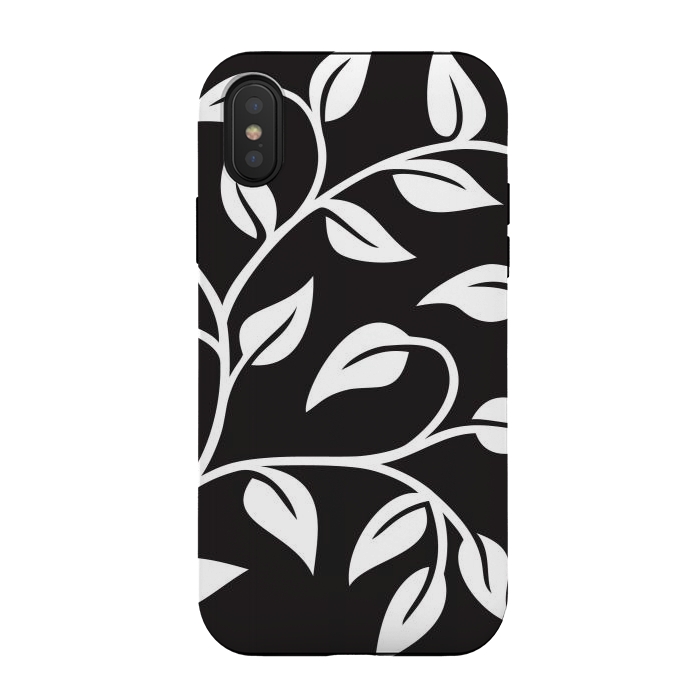 iPhone Xs / X StrongFit White Leaves  by Winston